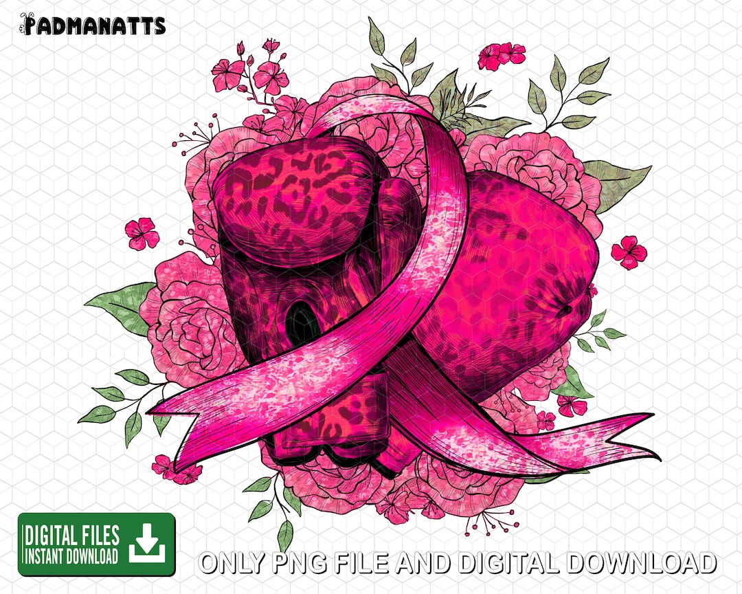Pink Rose Boxing Gloves Breast Cancer Png Cancer Boxing - Etsy