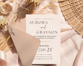 Minimalistic Wedding Invitation Template | Minimalistic Invitation | Editable Invitation