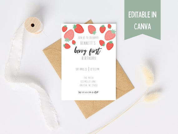 Berry First Birthday Invite