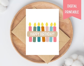 Birthday Candles Happy Birthday Card