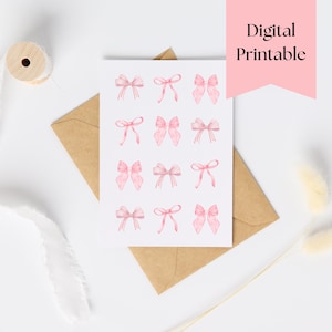Pink Bow Printable Card