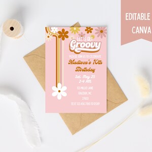 Retro/Groovy Birthday Invite
