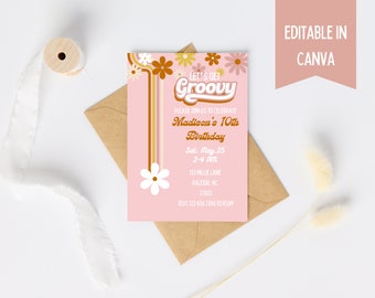 Retro/Groovy Birthday Invite