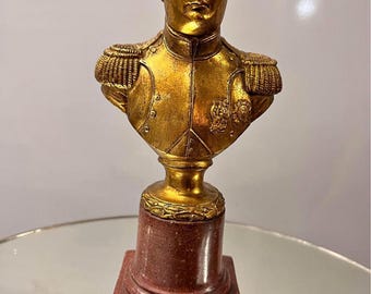 Vintage Borghese Gold Color Napoleon Bust Single Bookend