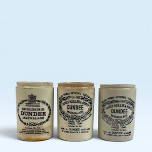 Antique James Keiller Dundee Marmalade Jar | English Stoneware Advertising Pot - Right Jar