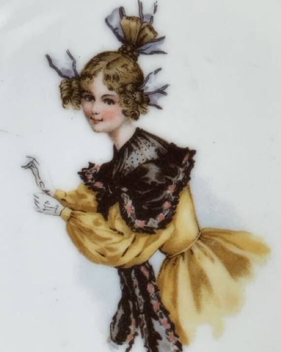 Bavariaのヴィンテージ大皿 Antique Z S&C Bavaria Victorian Lady Portrait Porcelain Plates - Etsy