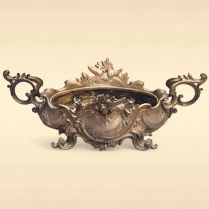Antique Cast BRONZE Fernery Base Rococo Style Jardiniere with feet. Very Large & Heavy