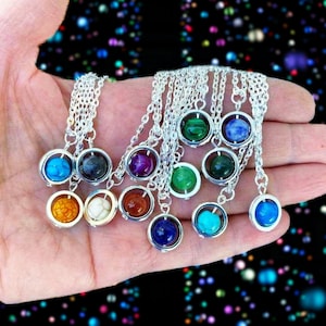 Tiny gemstone fidget necklace, Spinner necklace Calming healing spinner pendant necklace Anxiety relief meditation spinner pendant