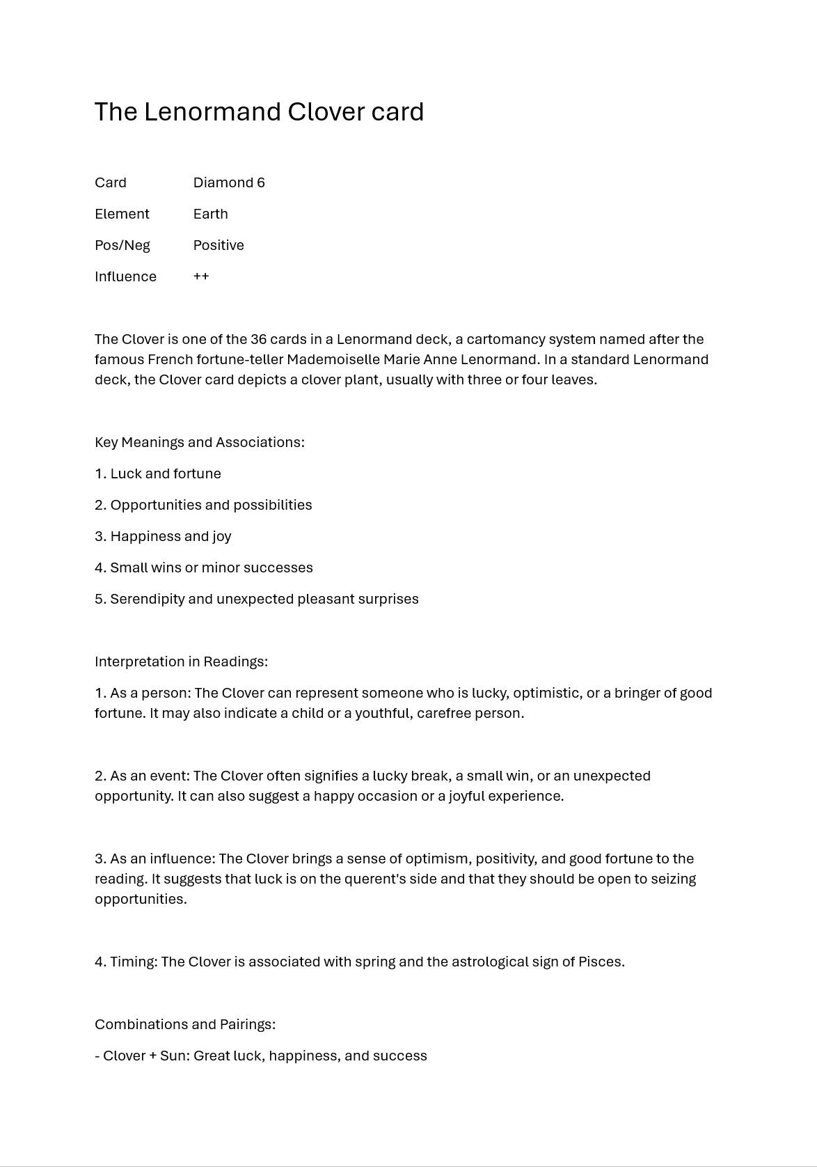 ルノルマンカードのクローバーについて知りたいことすべて - Etsy 日本