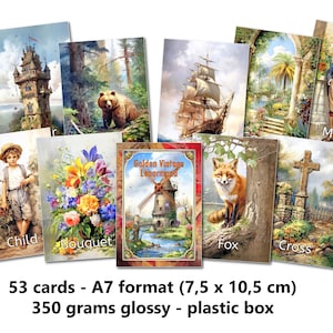 Golden Vintage Lenormand - 350 grams glossy - A7 format