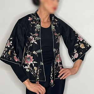 Chinese Antique Embroidered Silk Jacket 1920s Silk Jacket Display