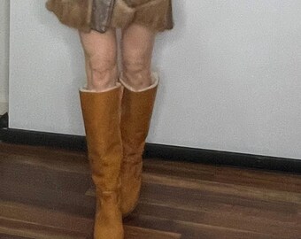 Botas de invierno sexys en marrón Botas de plataforma de piel de oveja Lola Ramona Botas vintage de diseñador Zapatos de diseñador europeo Botas
