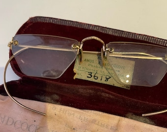 1920s Sexy Secretary Eye Glass Frames Gilded Metal Art Deco 1920s 1930s 1940s Glasses Frames Spectacle Frames Accessories Antique Glasses