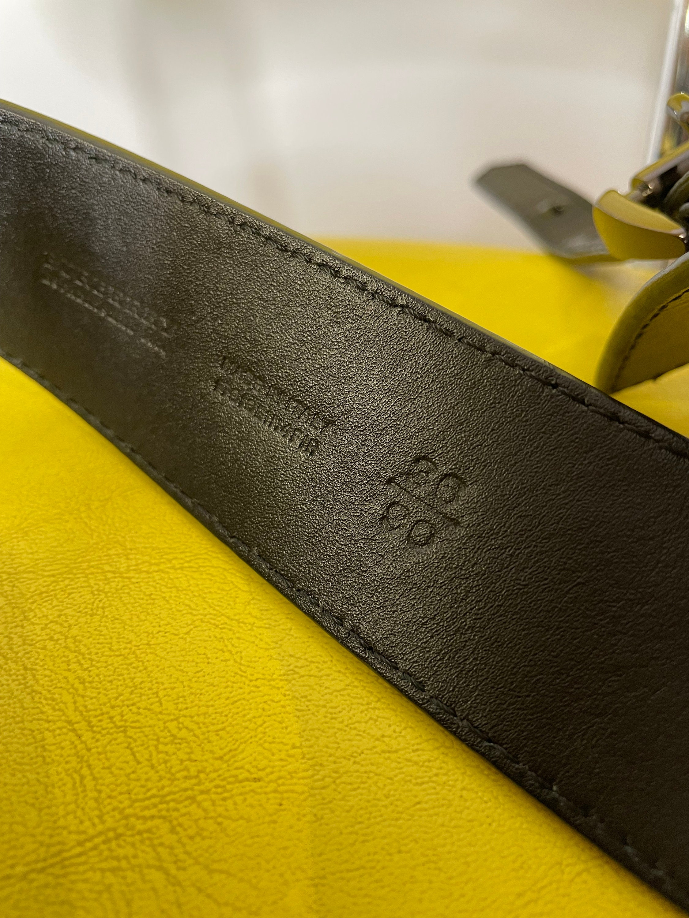 Burberry Black Genuine Patent Leather Belt Double Buckle 