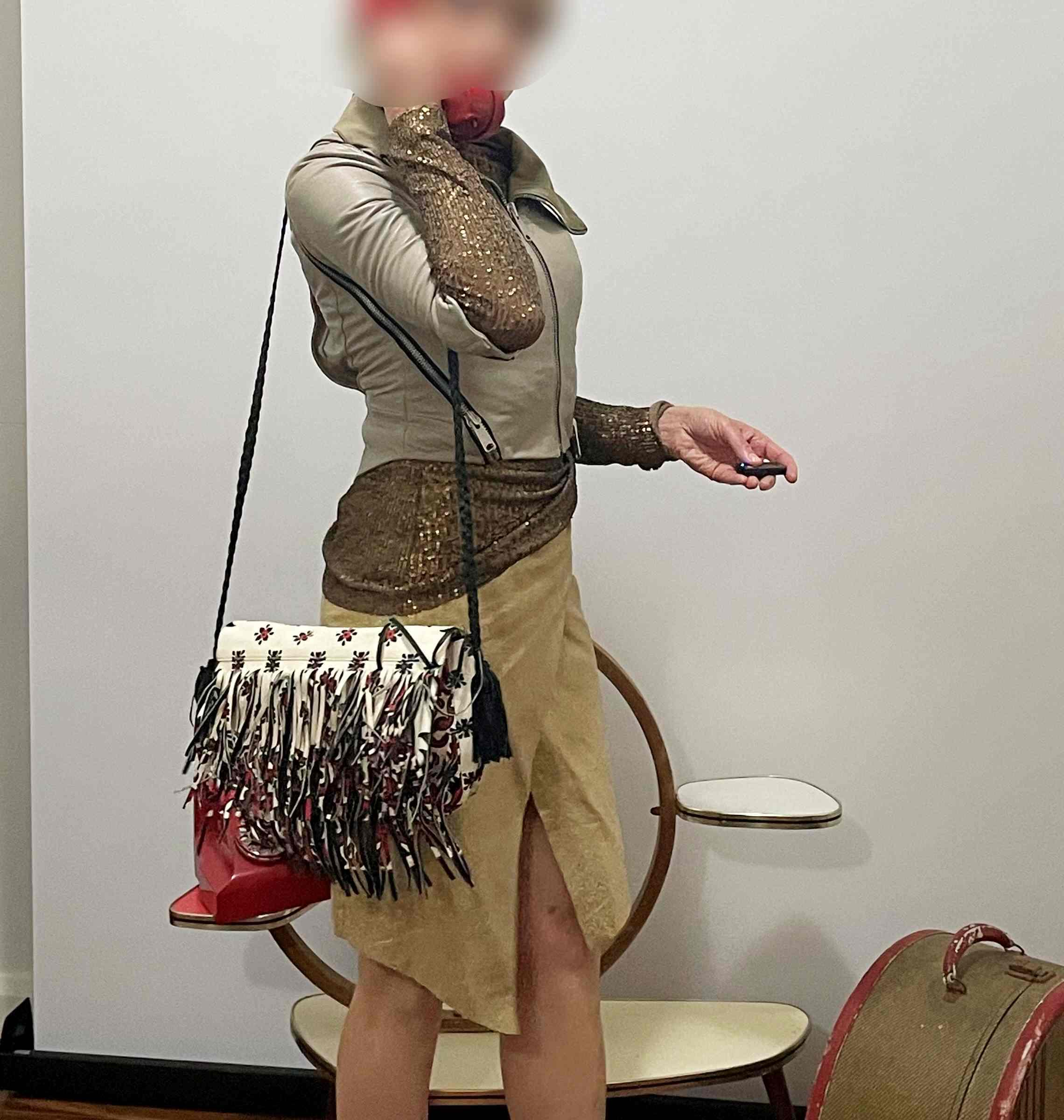 RED Valentino Vintage Fringed Cross Body Shoulder Bag Vegan
