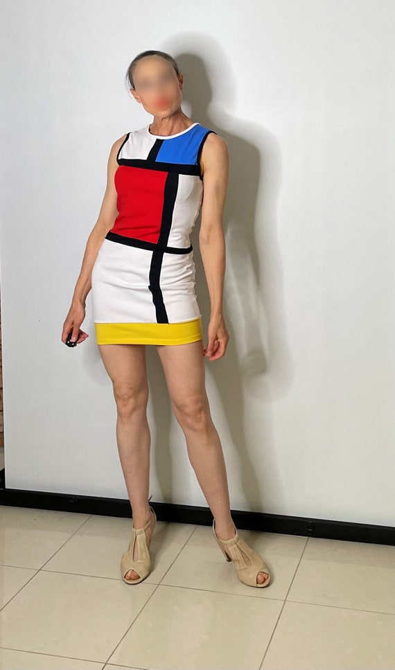 Mondrian Handmade Summer Dress Geometric Mondrian… - image 5