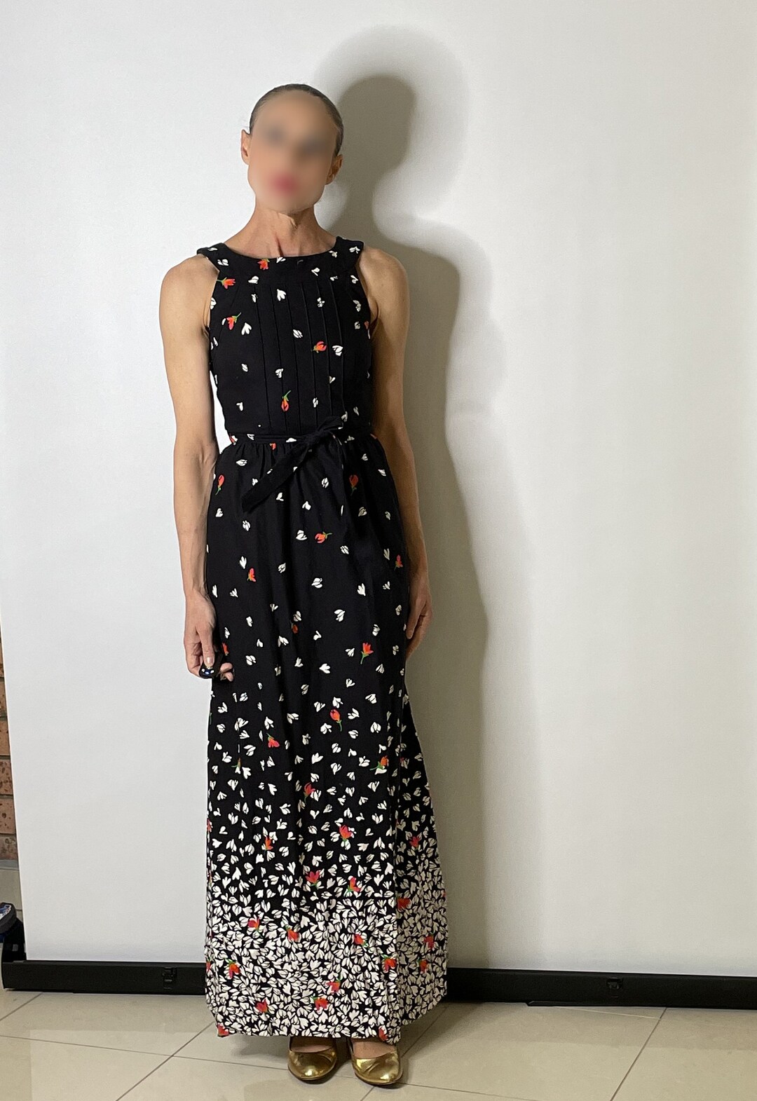 70’s Black Hawaiian Maxi Dress by New York New York main image 0