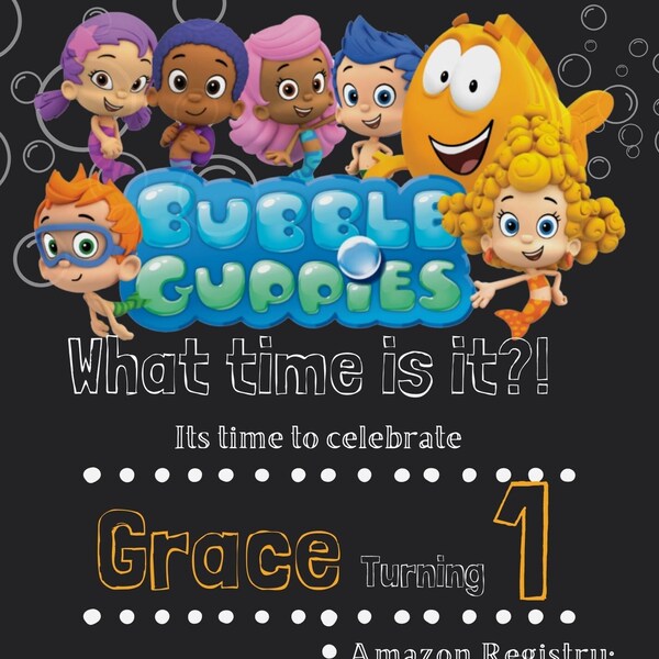 Bubble Guppies Invitation Template - Etsy