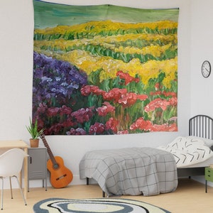 Wall Hanging Art Decor | Wall Art | Wall Hanging Frame for Quilt | Blanket |  Botanical Wall Art