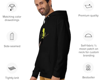 Unisex Cotton-Blend Hoodie, Front Pouch Pocket