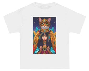 猫の女神Tシャツ、気まぐれなグラフィックTシャツ
