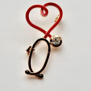 Heart Jewel Stethoscope Pin Nurse Gift Healthcare Jewelry Accessory medical student