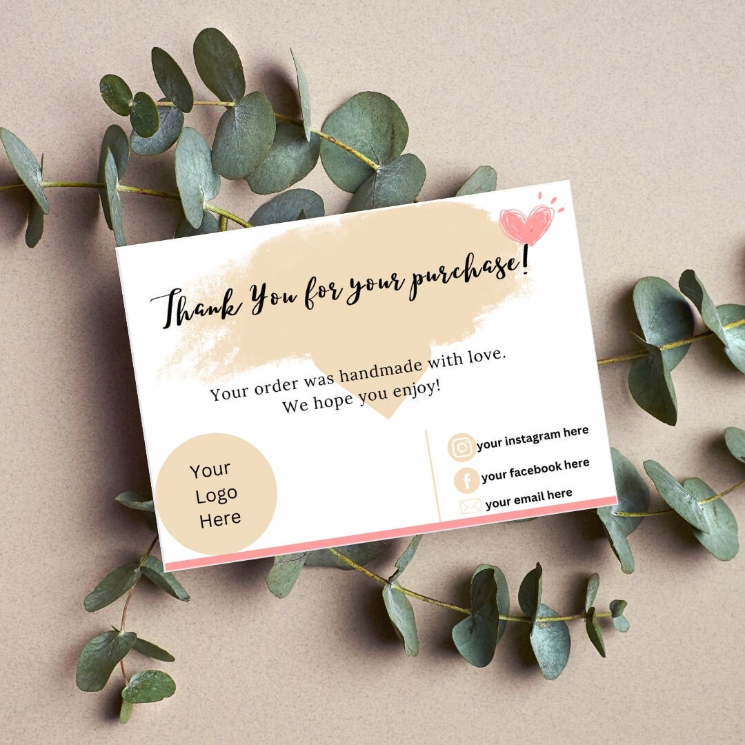 Small Business Thank You Card, Editable Business Thank You Card Thanks ...