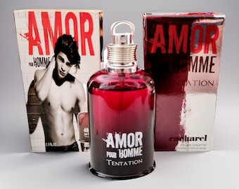 AMOR Pour Homme Tentation de Cacharel edt Spray 75 ml 2.5 fl.oz con caja, Perfume vintage, Regalo para hombres, Fórmula antigua