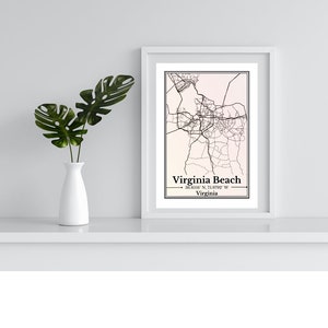 Virginia Beach Karte, Virginia Beach Karte Print, Virginia Beach Print, Virginia Beach Poster, Virginia Beach Karte, Digitaldruck
