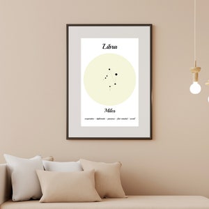 Waage Sternzeichen Stern Karte, Waage Druck, Digitaldruck, Sternbild Druck, neues Baby Geschenk, personalisierte Sternzeichen Druck