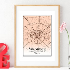 San Antonio Karte, San Antonio Karte Print, San Antonio Print, San Antonio Poster, San Antonio Karte, San Antonio Digitaldruck
