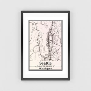Seattle Karte, Seattle Karte Print, Seattle Print, Seattle Poster, Seattle Stadt Karte, Seattle Digitaldruck