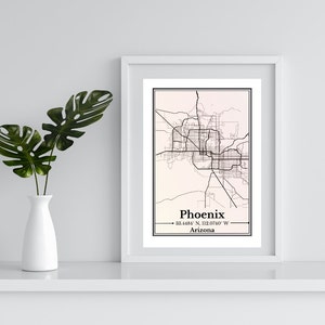 Phoenix Karte, Phoenix Karte Print, Phoenix Print, Phoenix Poster, Phoenix Stadt Karte, Phoenix Digitaldruck