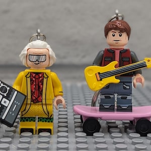 Marty McFly & Doc Brown Back to the future keyring keychain