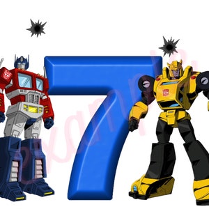 Transformers template, shirt template, digital print birthday transformers, digital download number 7