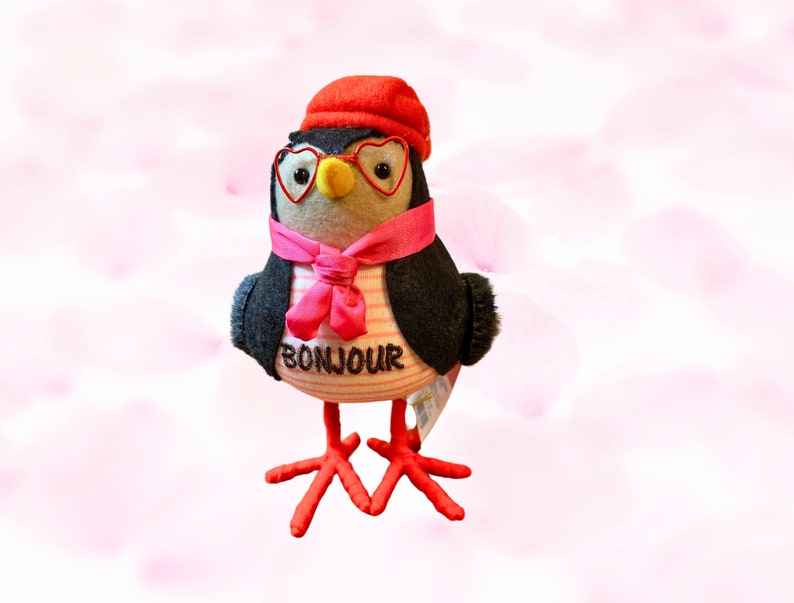 2024 SPRITZ Valentine Fabric Feathery Friends Bird Set of 3 Etsy