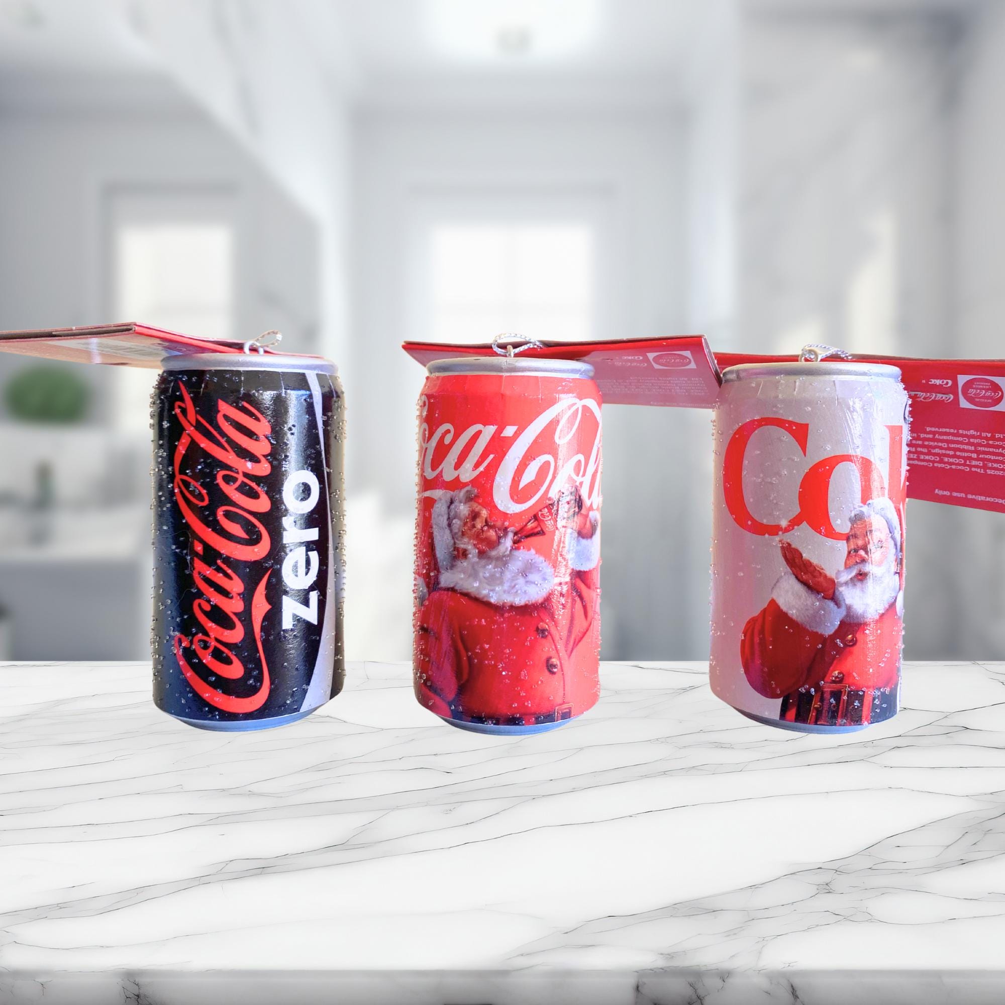 2025 Kurt Adler Coca-cola Can Christmas Ornament: Coke, Diet, Zero