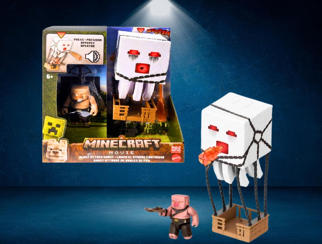 Minecraft Blast Attack Ghast Action Figure Set With Lights, Sounds