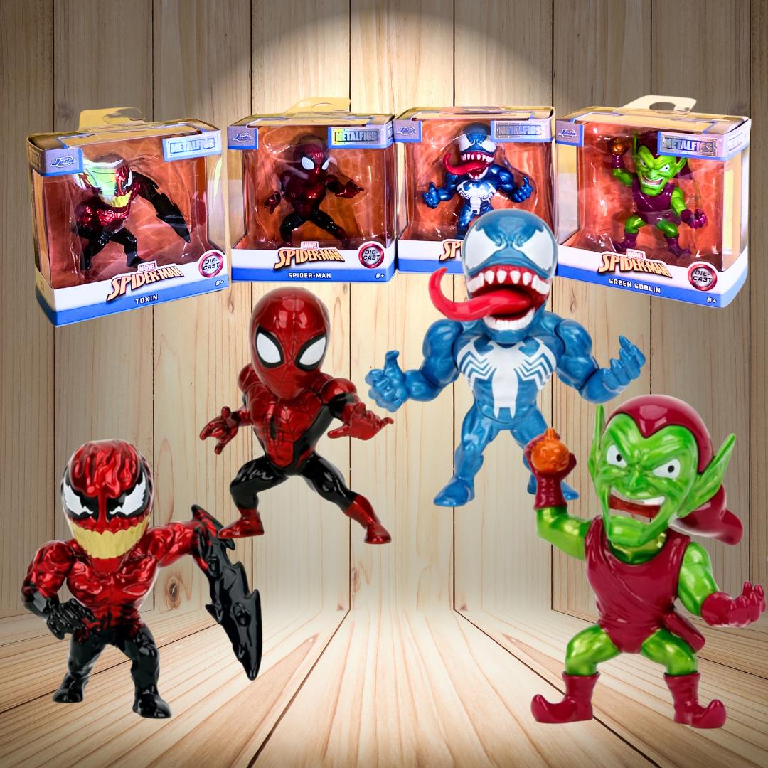 Jada Toys Metalfigs Marvel 4-pack Spider-man Venom Toxin Green