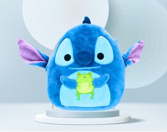 Squishmallows DC Lilo & Stitch Stitch with Frog 10-Inch Plush