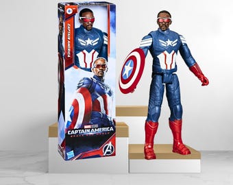 Figura de acción del Capitán América: Un mundo feliz, Titan Hero de 12"