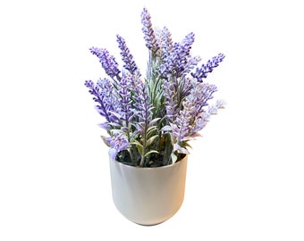 Artificial Potted Lavender Plant, 10” Tall