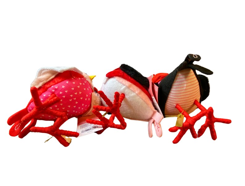 2024 SPRITZ Valentine Fabric Feathery Friends Bird Set of 3 Etsy