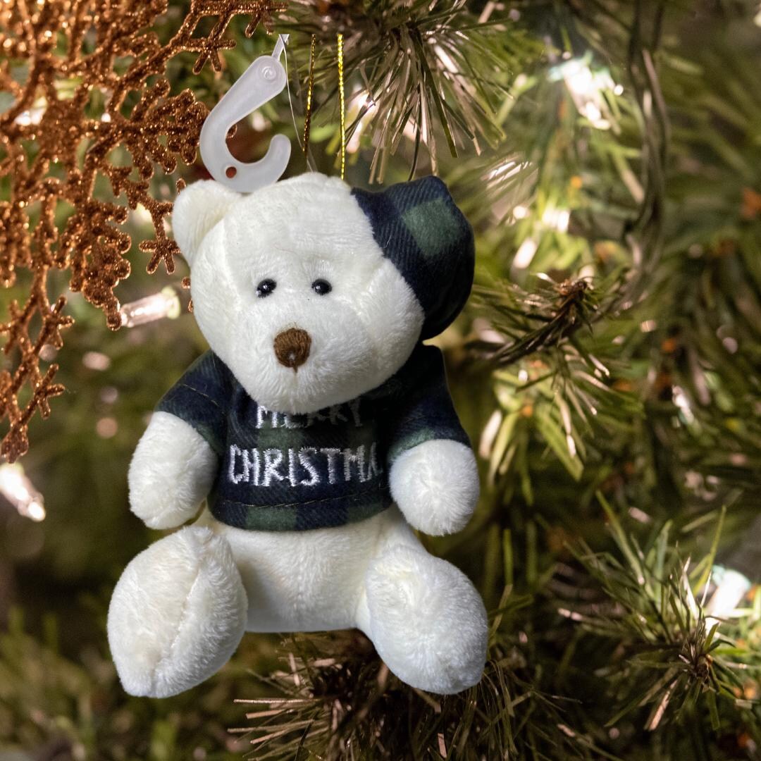 Holiday Time Green Plaid Plush Bear Christmas Ornament - Etsy