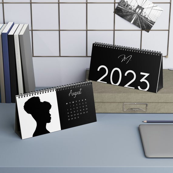 2023 Desk Calendar monday Black Women Silhouettes Free Shipping - Etsy