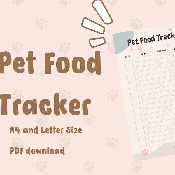 Pet Food Logger, pet food tracker, pet eating record, pet planner, pet schedule, pet feeding log