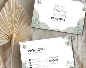 Pet Business Card template, Pet Grooming, Pet Boarding, Dog Walking Business Card, Pet Sitter card, Veterinary card, pet loyalty card