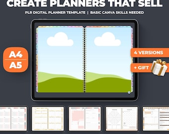 Bearbeitbarer Canva Digital Planner Kit. DIY Digitaler Planer Rahmen. Personalisierbarer Planer für Etsy. Verkäuflicher Planer. Kommerzielle Nutzung. A4-A5