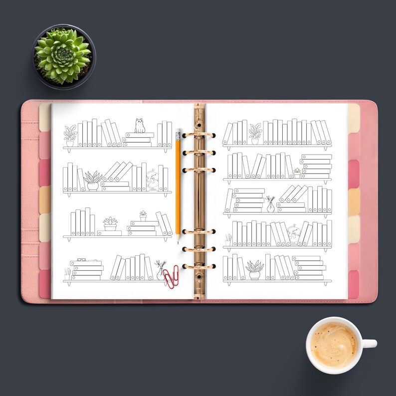 Cozy Bookshelf Reading Tracker Printable. TBR List Tracker. 50 Book Log ...