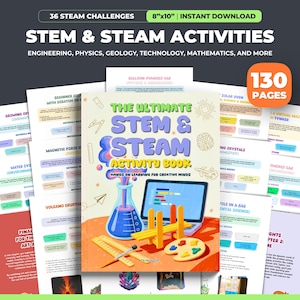 STEM Challenge for Kids. DIY Hands-On Science Experiments. Homeschool Curriculum. Educational Worksheet Kids. Screen Free. Critical Thinking